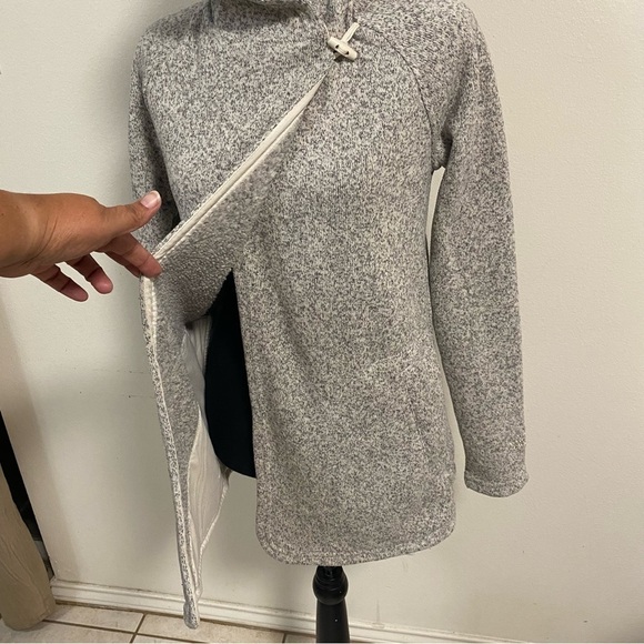 The North Face Jacket Women’s Size XS Gray Crescent Hooded Wrap Sweater Coat - Picture 4 of 17